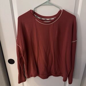 Madewell Women's Rust Red Crewneck Cropped Sweatshirt Size M